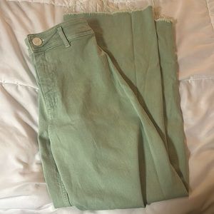 Zara marine jeans in a light green teal! Worn once! SIZE 4/26